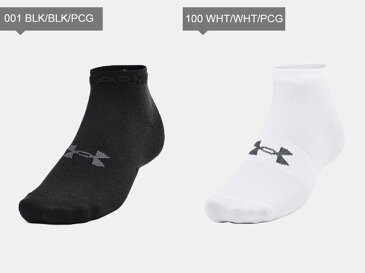 ☆アンダーアーマー メンズ レディース ソックス 靴下 3足組 足首丈 ユニセックス UA エッセンシャル ロー カット 3P Essential Low Cut アーチサポート 軽量 通気性 フラットニット トレーニング 運動 1365745 あす楽