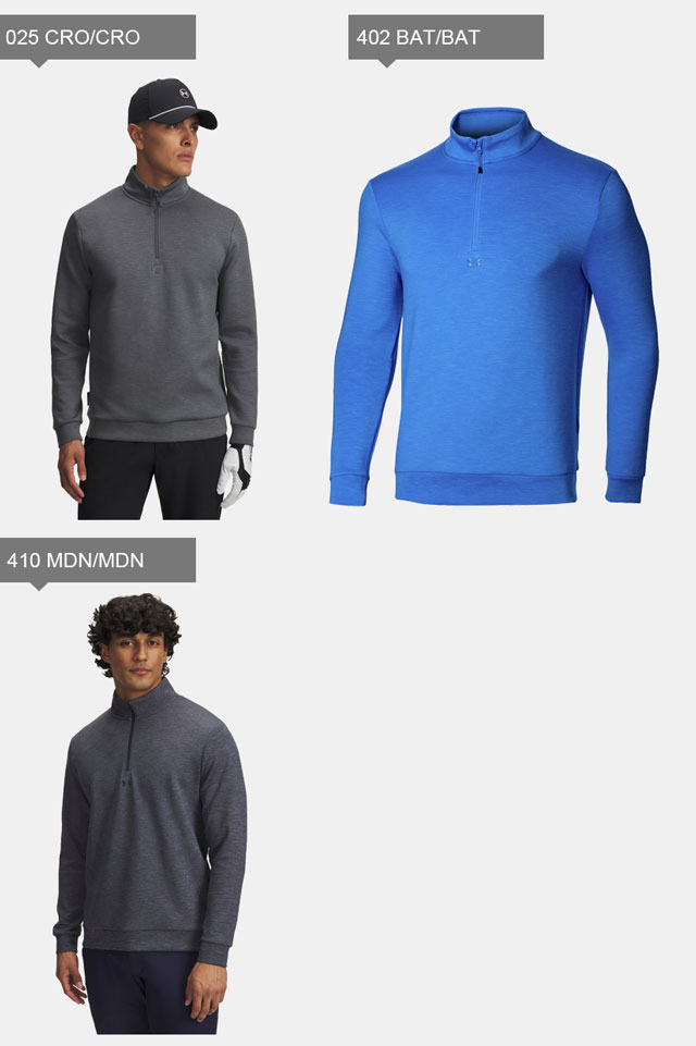 ☆アンダーアーマー メンズ ゴルフ ジャケット ハーフジップ 長袖 UA ドライブ ミッドレイヤー プルオーバー ルーズ 速乾性 通気性 ストレッチ性 軽量 肌触り 機能性 快適 トレーニング ランニング ジム フィットネス カジュアル 1387124