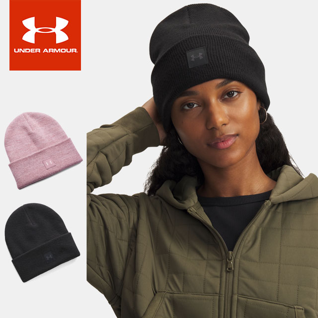 3,980円(税込)以上で 送料無料 ☆ネコポス アンダーアーマー レディース 帽子 ニット帽 キャップ UA ハーフタイム ビーニー 防寒 吸汗速乾 快適 ワンポイント トレーニング ランニング ジム フィットネス アウトドア 6007044