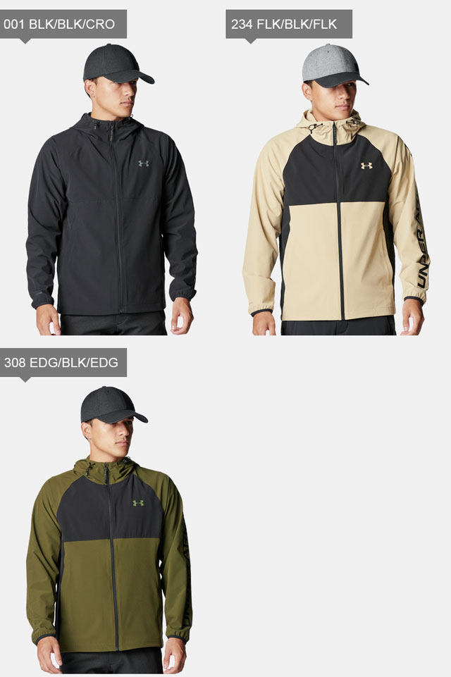 ☆アンダーアーマー メンズ ゴルフ アウター ジャケット ジップアップ 長袖 フード付 UA ドライブ ウインド フルジップ ルーズ 防寒 ストーム はっ水 軽量性 耐久性 快適性 トレーニング ランニング ジム フィットネス アウトドア 6007926