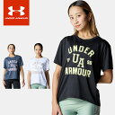 ☆ネコポス アンダーアーマー レディース Tシャツ 半袖 丸首 UA テック ボックス グラフィック ルーズ 吸汗速乾 防臭 伸縮性 トレーニング ジム フィッ...