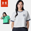 ★ネコポス アンダーアーマー クリアランス レディース Tシャツ 半袖 丸首 UA ヘビーウエイト エンブロイダリー ルーズ コットン やや厚手 快適 オーバー...
