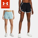 ☆ネコポス アンダーアーマー レディース ショートパンツ ハーフパンツ UA フライバイ ショーツ ルーズ ドローコード ファスナーポケット インナー付 ランニ...