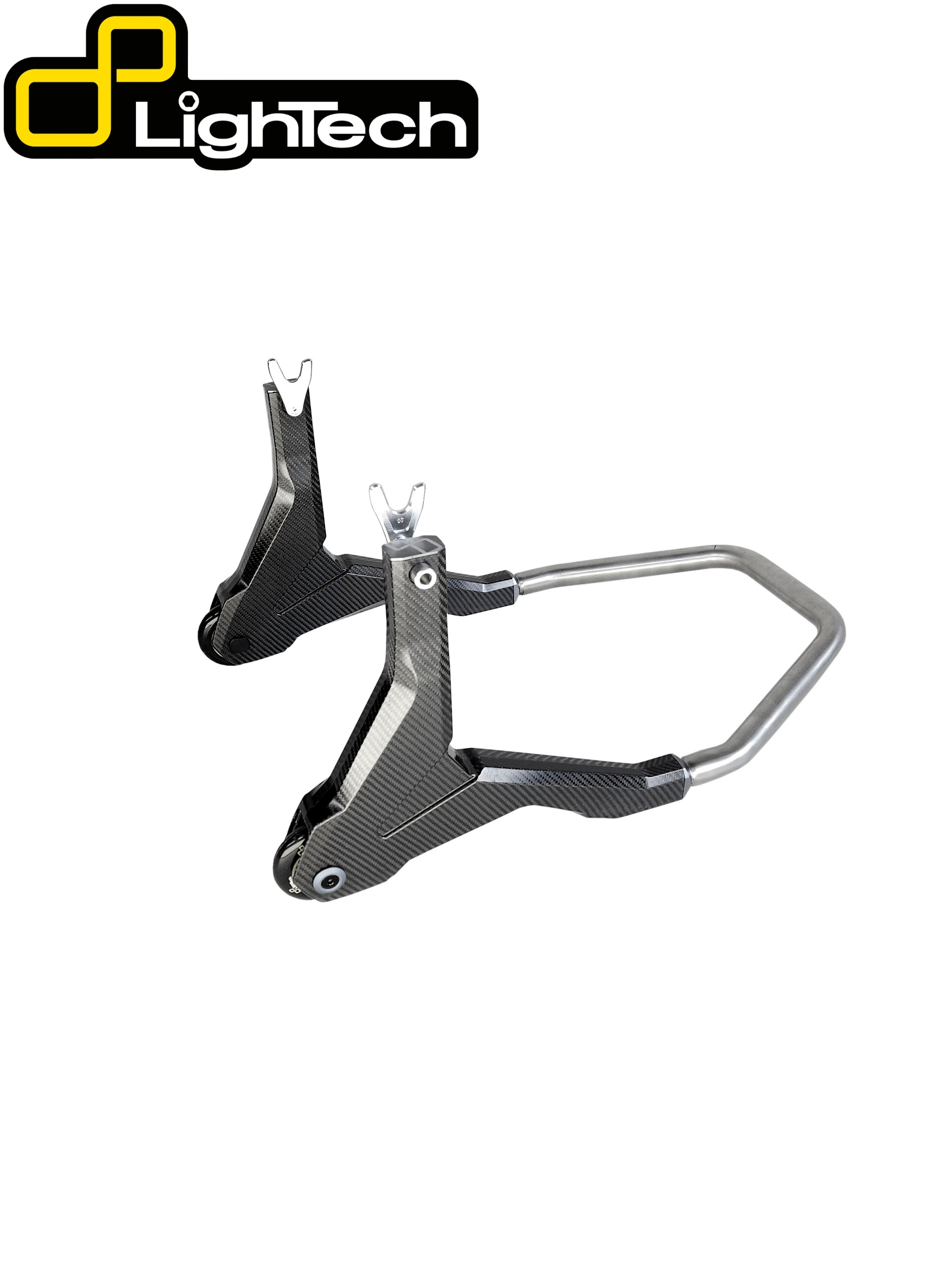 【正規輸入代理店】 LighTech - カーボン製 リアスタンド アタッチメントタイプ V字フック スタンド アプリリア トゥオーノ660 トゥオーノV4 ビーエムダブリュー ドゥカティ モンスター821