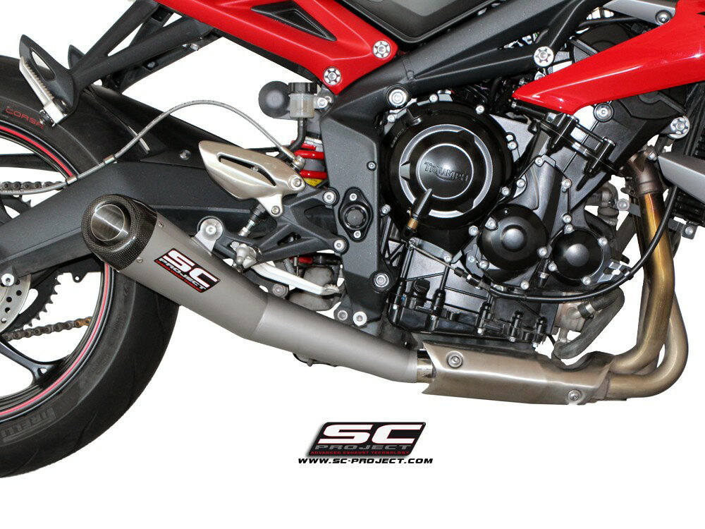 【正規輸入代理店】SC-PROJECT ( SCプロジェクト ) - マットグレーコニック スリップオン サイレンサー TRIUMPH STREET TRIPLE 675 / R / RX '13-16