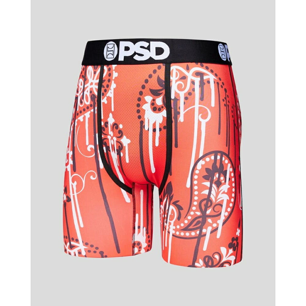 DRIPPIN PAISLEY RED STANDARD LENGTH ピーエスディー メンズ パンツ ボクサーパンツ マイクロメッシュポーチ 通気性抜群 ムレない 7インチ アンダーウェア 下着 おしゃれ オシャレ ギフト プレゼント　派手