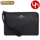 コーチ COACH 小物 ポーチ F58032 ブラック 特別送料無料 コーチ ラグジュアリー クロスグレーン レザー コーナー ジップ リストレット アウトレット レディース ブランド 通販