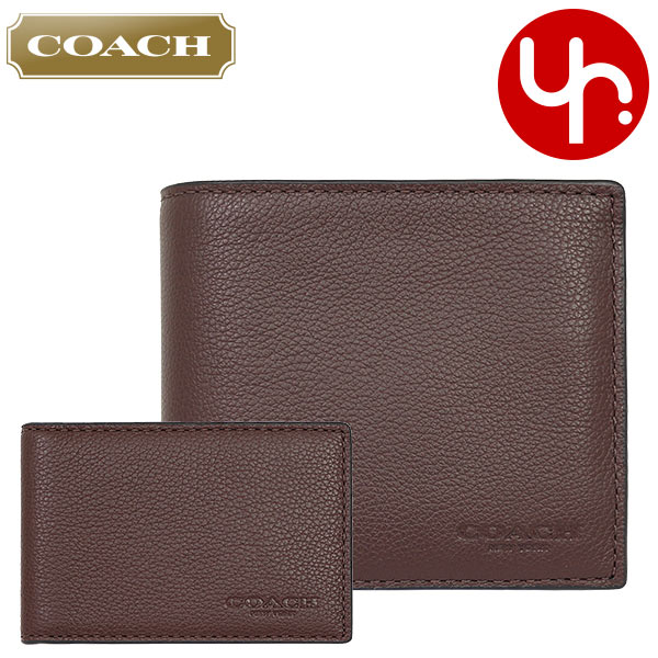 コーチ コーチ COACH 財布 二つ折り財布 F74991 マホガニー メンズ 特別送料無料 コーチ スポーツ カーフ レザー コンパクト ID ウォレット アウトレット ブランド 通販