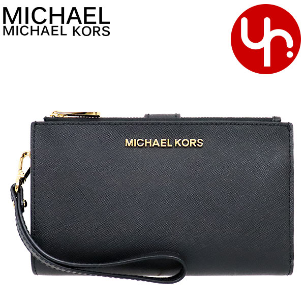 マイケル・コース 革長財布 レディース マイケルコース MICHAEL KORS 財布 長財布 35F8GTVW0L ブラック 特別送料無料 ジェット セット トラベル レザー ダブル ジップ リストレット 7-8 アウトレット レディース ブランド 通販