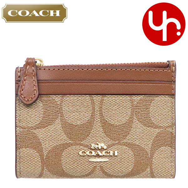 コーチ COACH 財布 コインケース F88208 カーキ×サドル2 特別送料無料 ラグジュアリー シグネチャー ミニ ID キーリング スキニー 2 アウトレット レディース ブランド 通販