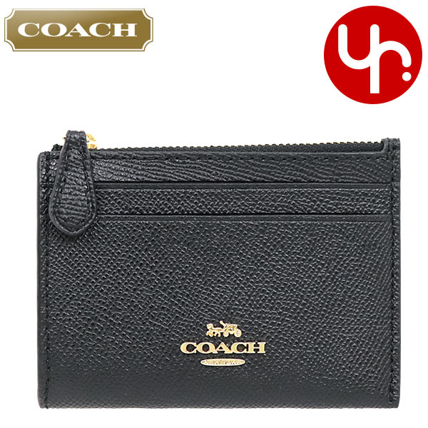 コーチ 革小銭入れ レディース コーチ COACH 財布 コインケース F88250 ブラック 特別送料無料 コーチ ラグジュアリー クロスグレーン レザー ミニ ID キーリング スキニー 2 アウトレット レディース ブランド 通販