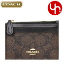 コーチ COACH 財布 コインケース F88208 ブラウン×ブラック 特別送料無料 ラグジュアリー シグネチャー ミニ ID キーリング スキニー 2 アウトレット レディース ブランド 通販