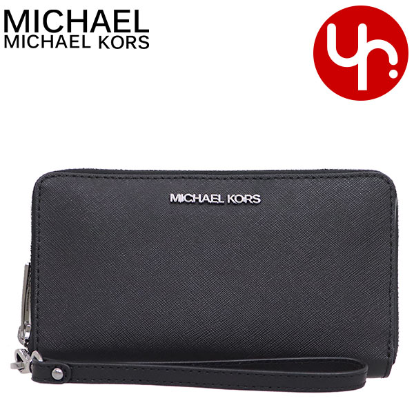 マイケル・コース 二つ折り財布 レディース マイケルコース MICHAEL KORS 財布 二つ折り財布 35S0STVL2L ブラック 特別送料無料 ジェット セット トラベル ミディアム ジップ アラウンド フォン ウォレット アウトレット レディース ブランド 通販