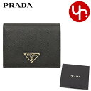 プラダ PRADA 財布 二つ折り財布 1MV204 QHH ネロ 特別送料無料 サフィアーノ レザー トライアングル ロゴ バイフォールド ウォレット レディ...