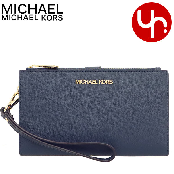 マイケル・コース 革長財布 レディース マイケルコース MICHAEL KORS 財布 長財布 35F8GTVW0L ネイビー 特別送料無料 ジェット セット トラベル レザー ラージ ダブル ジップ リストレット アウトレット レディース ブランド 通販