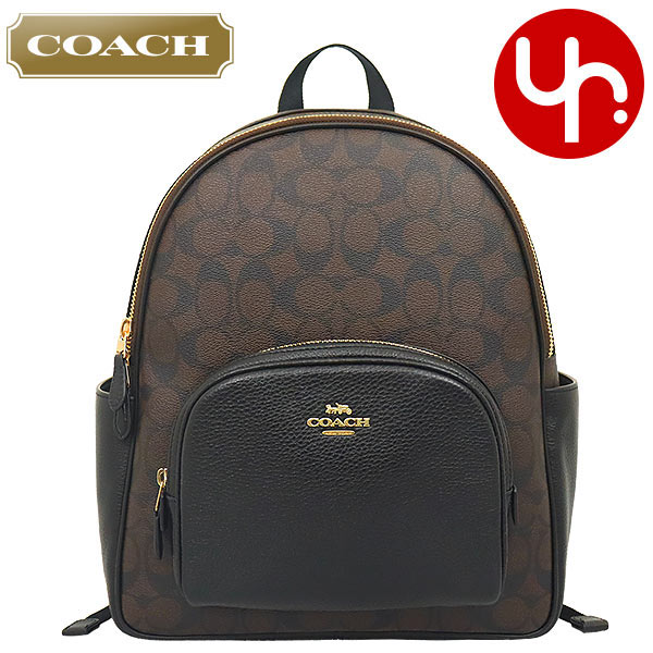 コーチ コーチ COACH バッグ リュック F05671 5671 ブラウン×ブラック 特別送料無料 ラグジュアリー シグネチャー PVC レザー コート バックパック アウトレット品 レディース ブランド 通販 旅行