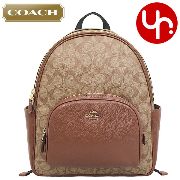 コーチ COACH バッグ リュック F05671 5671 カーキ×サドル2 特別送料無料 ラグジュアリー シグネチャー PVC レザー コート バックパック アウトレット品 レディース ブランド 通販 旅行 2021SS