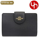 コーチ COACH 財布 二つ折り財布 F06390 6390 ブラック 特別送料無料 ラグジュアリー クロスグレーン レザー ミディアム コーナー ジップ ウォレット アウトレット レディース ブランド 通販 L型