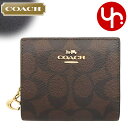 コーチ COACH 財布 二つ折り財布 FC3309 C3309 ブラウン×ブラック 特別送料無料 ラグジュアリー シグネチャー PVC レザー C チャーム スナップ ラウンド ジップ ウォレット アウトレット品 レディース ブランド 通販