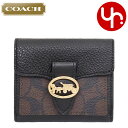 コーチ COACH 財布 二つ折り財布 F07250 7250 ブラウン×ブラック 特別送料無料 ラグジュアリー シグネチャー PVC レザー ジョージー スモール ウォレット アウトレット品 レディース ブランド 通販