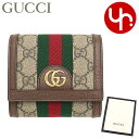 グッチ GUCCI 財布 二つ折り財布 598662 96IWG ベージュ×エボニー 特別送料無料 オフィディア GG スプリーム キャンバス ウェブ ストライ...