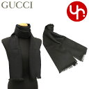 グッチ GUCCI アパレル スカーフ 165904 3G646 ブラック 特別送料無料 GGパターン ウール シルク リバーシブル フリンジ スカーフ メンズ...