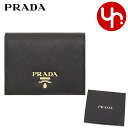 プラダ PRADA 財布 二つ折り財布 1MV204 QWA ネロ 特別送料無料 サフィアーノ レザー メタル レタリング ロゴ バイフォールド コンパクト ウ...