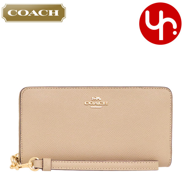 コーチ 革財布 レディース コーチ COACH 財布 長財布 FC3441 C3441 トープ 特別送料無料 ラグジュアリー クロスグレーン レザー ロング ジップ アラウンド ウォレット （ストラップ付き） アウトレット品 レディース ブランド 通販