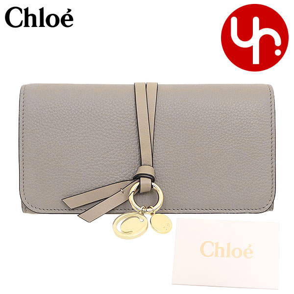 クロエ 財布（レディース） クロエ chloe 財布 長財布 CHC21WP942 F57 カシミアグレー 特別送料無料 ALPHABET アルファベット レザー フラップ ロング ウォレット レディース ブランド 通販