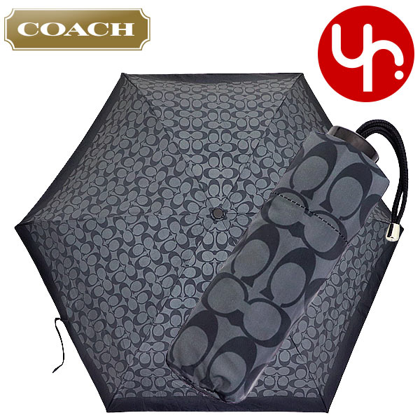 コーチ COACH 小物 折りたたみ傘 FC4322 C4322 グラファイト 特別送料無料 シグネチャー UV カット ミニ アンブレラ アウトレット品 レディース ブランド 通販