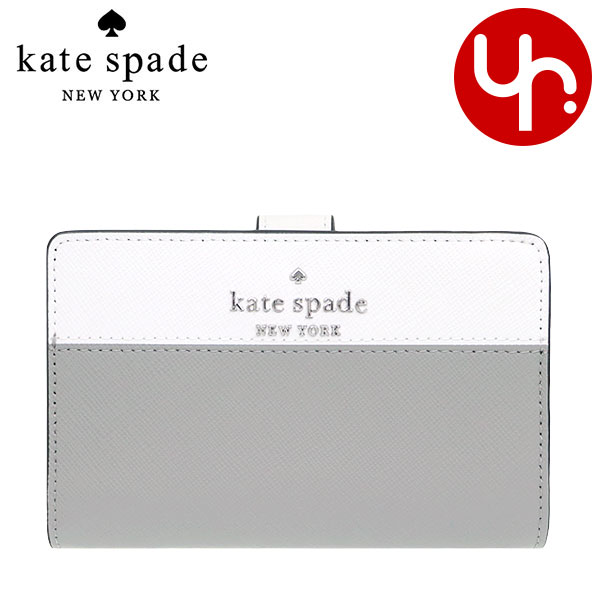 ケイト・スペード ニューヨーク 二つ折り財布 レディース ケイトスペード kate spade 財布 二つ折り財布 WLR00124 ニンバスグレーマルチ 特別送料無料 ステイシー カラーブロック レザー ミディアム コンパクト バイフォールド ウォレット アウトレット品 レディース ブランド 通販 L型