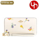 コーチ COACH 財布 長財布 FC8336 C8336 チョークマルチ 特別送料無料 ドリーミー ベジー プリント PVC レザー ロング ジップ アラウンド ウォレット （ストラップ付き） アウトレット品 レディース ブランド 通販 2022SS