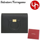 サルヴァトーレ フェラガモ 革財布 レディース サルヴァトーレ フェラガモ Salvatore Ferragamo 財布 二つ折り財布 22 D514 ネロ 特別送料無料 ガンチーニ カーフ レザー ミニ コンパクト ウォレット レディース ブランド 通販