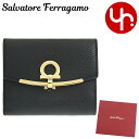 サルヴァトーレ フェラガモ Salvatore Ferragamo 財布 二つ折り財布 22 C877 ネロ 特別送料無料 ガンチーニ クリップ クロージャー カーフ レザー バイフォールド ウォレット レディース ブランド 通販