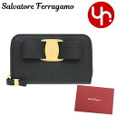 サルヴァトーレ フェラガモ Salvatore Ferragamo 財布 コインケース 22 D288 ネロ 特別送料無料 ヴァラ リボン カーフ レザー アラウンド ジップ コインケース レディース ブランド 通販