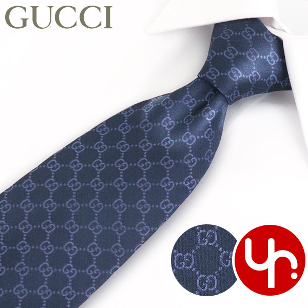 楽天インポートコレクションYR メンズグッチ GUCCI アパレル ネクタイ 456520 4B002 ネイビー 特別送料無料 FEDRA GGパターン ロゴ シルク ネクタイ メンズ ブランド 通販