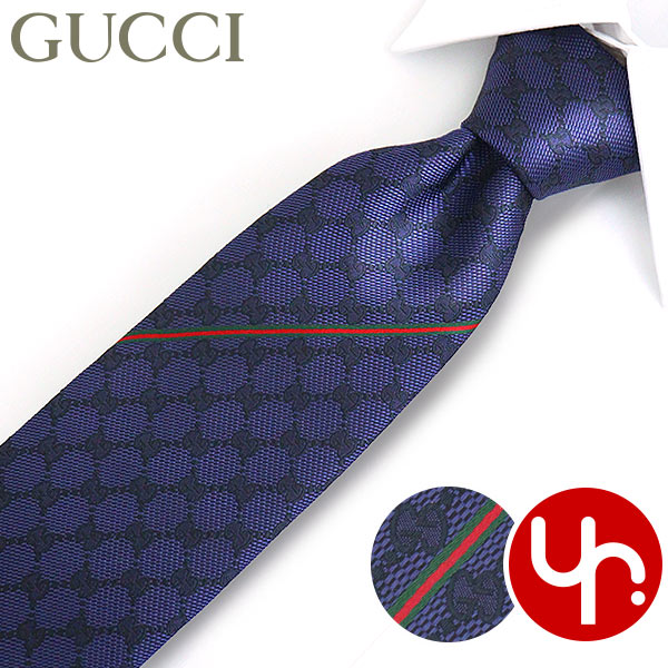 グッチ GUCCI アパレル ネクタイ 456522 4B002 ネイビー メンズ 特別送料無料 AREND GG パターン ロゴ ウェブ ライン シルク ネクタイ ブランド 通販