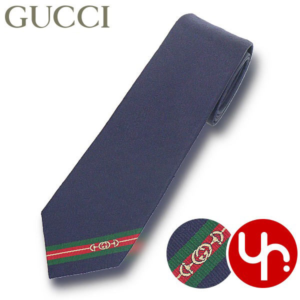 ストライプ グッチ GUCCI アパレル ネクタイ 624057 4E002 ミッドナイトブルー×グリーンレッド メンズ 特別送料無料 WEPPY ダブルG アンド ホースビット ジャカード ウェブ ストライプ シルク ネクタイ ブランド 通販