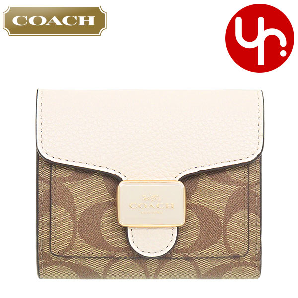 コーチ COACH 財布 二つ折り財布 FC7805 C7805 カーキ×チョーク 特別送料無料 ラグジュアリー シグネチャー PVC レザー ペッパー ウォレット アウトレット品 レディース ブランド 通販