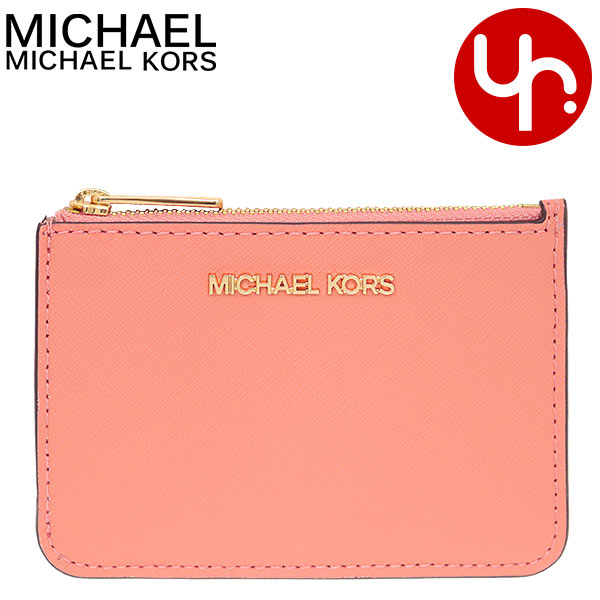 マイケルコース MICHAEL KORS 財布 コインケース 35F7GTVU1L シャーベット 特別送料無料 ジェット セット トラベル レザー スモール トップ ジップ ID キーリング コイン ポーチ アウトレット品 レディース ブランド 通販 薄型