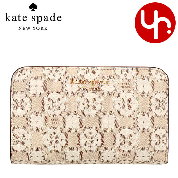 ケイトスペード 財布（レディース） ケイトスペード kate spade 財布 二つ折り財布 K8944 ナチュラルマルチ 特別送料無料 スペード フラワー モノグラム PVC コーテッド キャンバス コンパクト ウォレット レディース ブランド 通販 L型