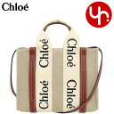 クロエ chloe バッグ トートバッグ CHC22AS397 I26 ホワイト×ブラウン 特別送料無料 WOODY ウッディ リネン キャンバス ロゴ リボン...