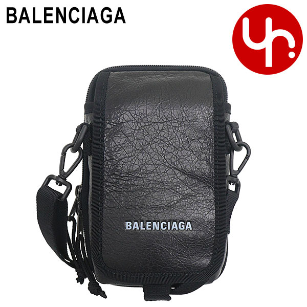 バレンシアガ BALENCIAGA バッグ ショルダーバッグ 593329 DB9C5 ブラック メンズ レディース 特別送料無料 エクスプローラー ロゴ プリント レザー クロスボディー ポーチ ブランド 通販 斜めがけ 2022AW