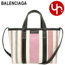 バレンシアガ BALENCIAGA バッグ トートバッグ 671404 2107S ピンク×グレーレッド 特別送料無料 バルベス ナイロン ラフィア ストライプ...