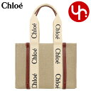クロエ chloe バッグ トートバッグ CHC22AS383 I26 ホワイト×ブラウン 特別送料無料 WOODY ウッディ リネン キャンバス ロゴ リボン...