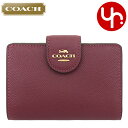 コーチ COACH 財布 二つ折り財布 F06390 6390 ブラックチェリー 特別送料無料 ラグジュアリー クロスグレーン レザー ミディアム コーナー ジップ ウォレット アウトレット品 レディース ブランド 通販 L型