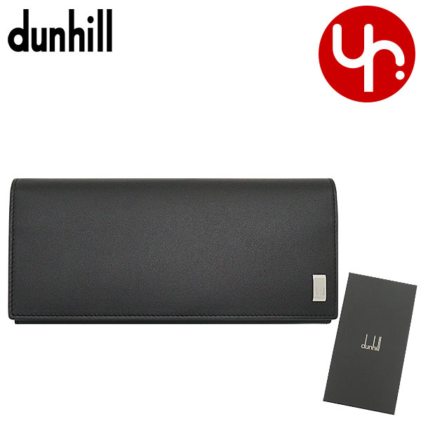 ダンヒル 革長財布 メンズ ダンヒル Dunhill 財布 長財布 DU19F2F10AT ブラック メンズ 特別送料無料 サイドカー レザー メタル ロゴ プレート フラップ コート ウォレット ブランド 通販 薄型 L型