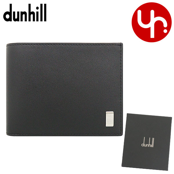 ダンヒル 二つ折り財布（男性向け） ダンヒル Dunhill 財布 二つ折り財布 DU19F2F32AT ブラック メンズ 特別送料無料 サイドカー レザー メタル ロゴ プレート コインパース ビルフォールド ウォレット ブランド 通販
