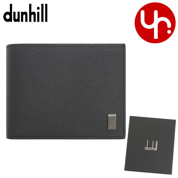 ダンヒル 二つ折り財布（男性向け） ダンヒル Dunhill 財布 二つ折り財布 DU19F2F32SG ブラック メンズ 特別送料無料 サイドカー レザー ガンメタル ロゴ プレート コインパース ビルフォールド ウォレット ブランド 通販