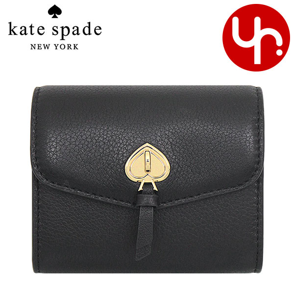 ケイト・スペード ニューヨーク 革二つ折り財布 レディース ケイトスペード kate spade 財布 二つ折り財布 K6026 ブラック2 特別送料無料 マーティ ペブルド レザー スモール フラップ ウォレット アウトレット品 レディース ブランド 通販 L型